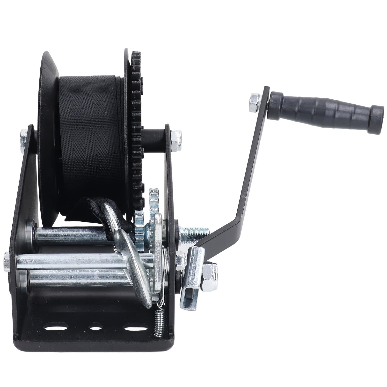 Boat Trailer Winch Heavy Duty Manual 2 Way Adjustable Ratchet Hand Crank Gear Winch with Hook for Truck 3200lbs