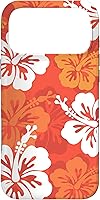 Vista 22 de Carcasa para iPhone 17 con diseño de flores hawaianas tropicales de hibisco naranja Y2K