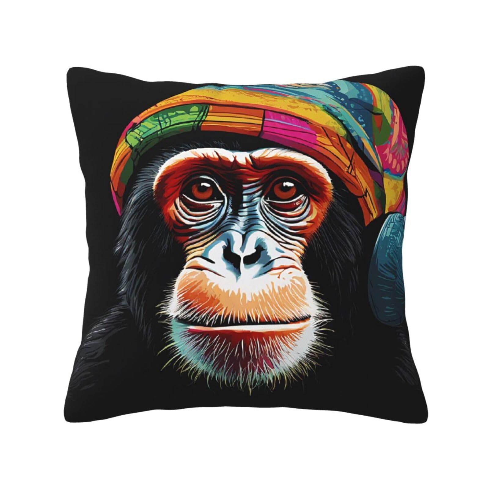 LHFIOHIRG (Monkey) Decorative Throw Pillow Covers Double-Sided Printed Cushion Covers for Sofa, Couch, Bed, and Home Decor 30 x 30cm
