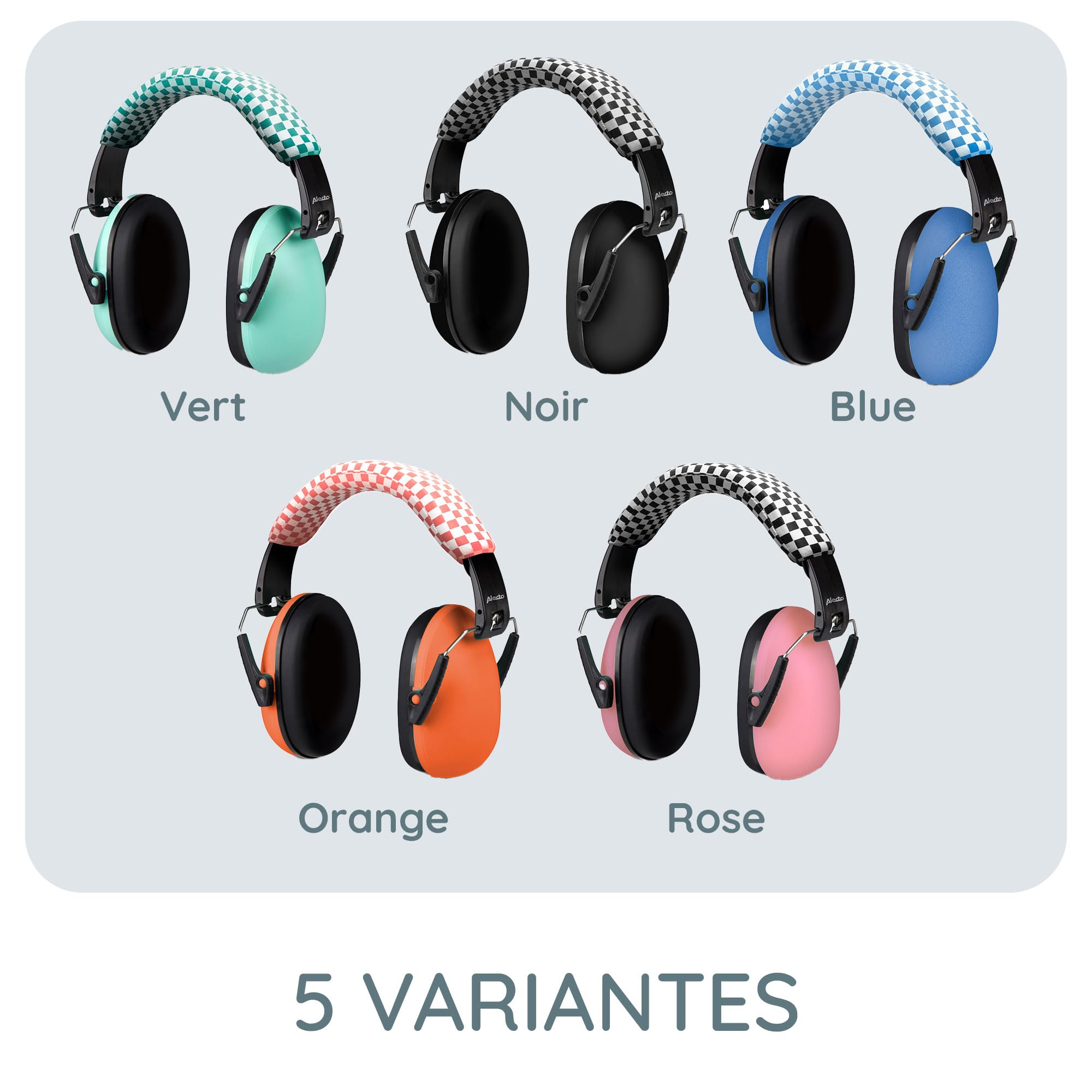 Alecto BV71 casque antibruit pour enfants - protection auditive 29 dB SNR, pliable, léger, réglable - pour concerts, festivals, études - noir