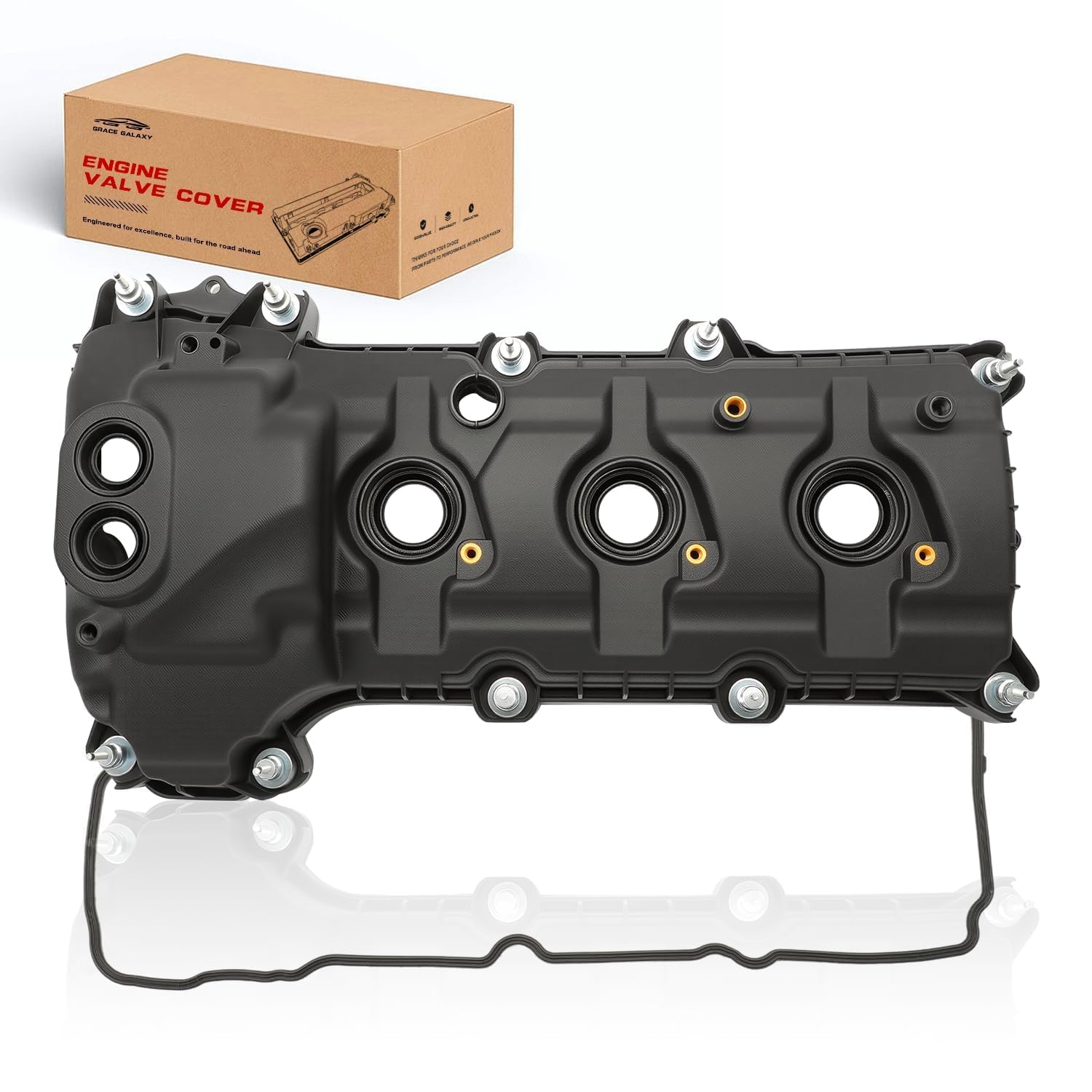 GraceGalaxy Engine Valve Cover Kit with Gasket & Bolt Fit for Ford F-150, Explorer, Edge, Transit, Mustang, Taurus, Flex & Lincoln 2011-2019 BR3Z6582G BR3Z6582R BR3Z6582E BR3Z6582H(Right)