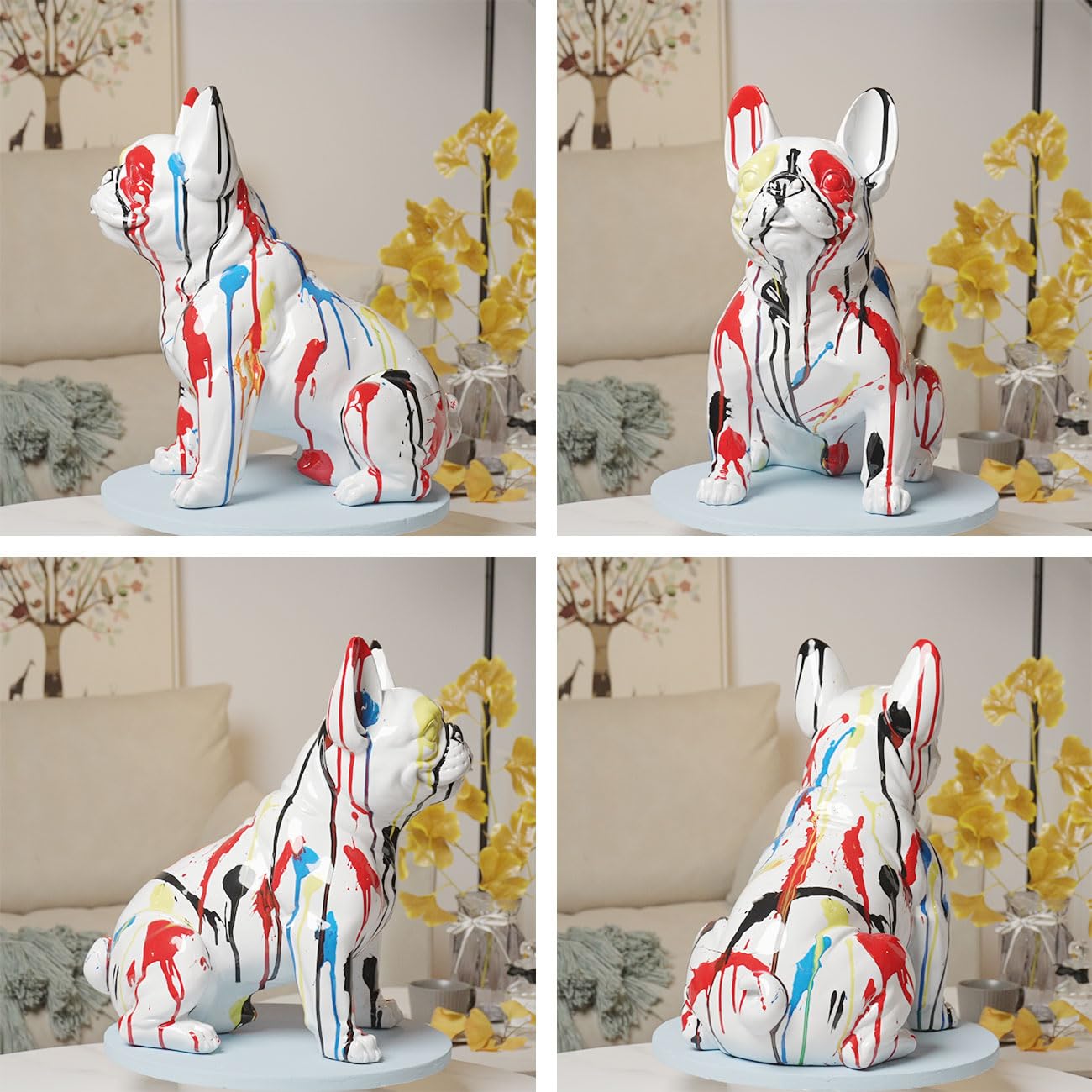 Statuetta di bulldog in stile moderno, decorazione animale, regalo per il soggiorno, in poliresina, 31 cm