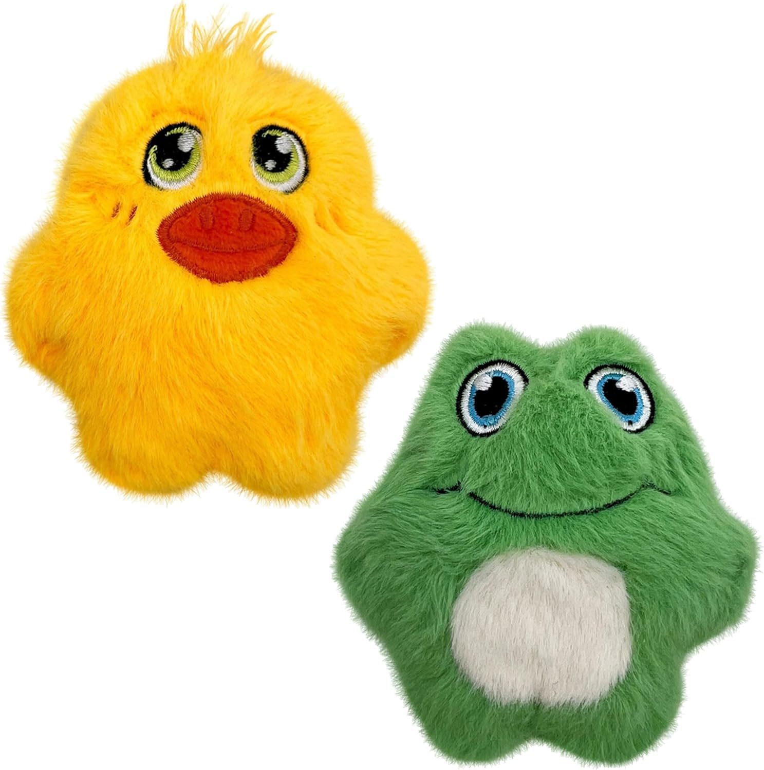 KONG Snuzzles Kiddos Mini Extra Small Dog Toy - Soft Plush Squeaky Toy for Small Dogs & Puppies (Frog/Duck Combo)