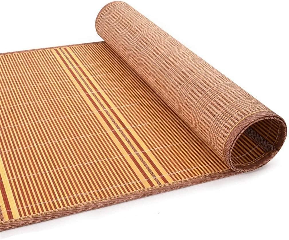 Summer Sleeping Mat Bamboo, Folding Summer Cooling Bamboo Mat, Breathable Smooth Air-conditioned Mat Double-Sided Folding For Bedroom Double Bed (60x160cm)