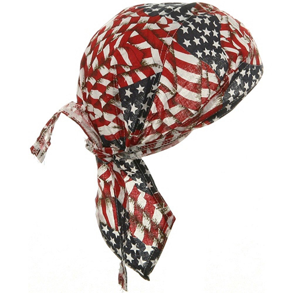 American Flag Headwrap Patriotic Doo Rag Red White and Blue