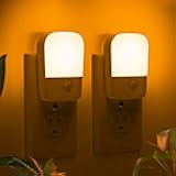 Amber Night Lights Plug into Wall, 2 Pack LED Bedroom Night Light with Dusk to Dawn Sensor, Brightness Adjustable, Plug in Night-Lights Suitable for Nursery, Kids Room, Bathroom
