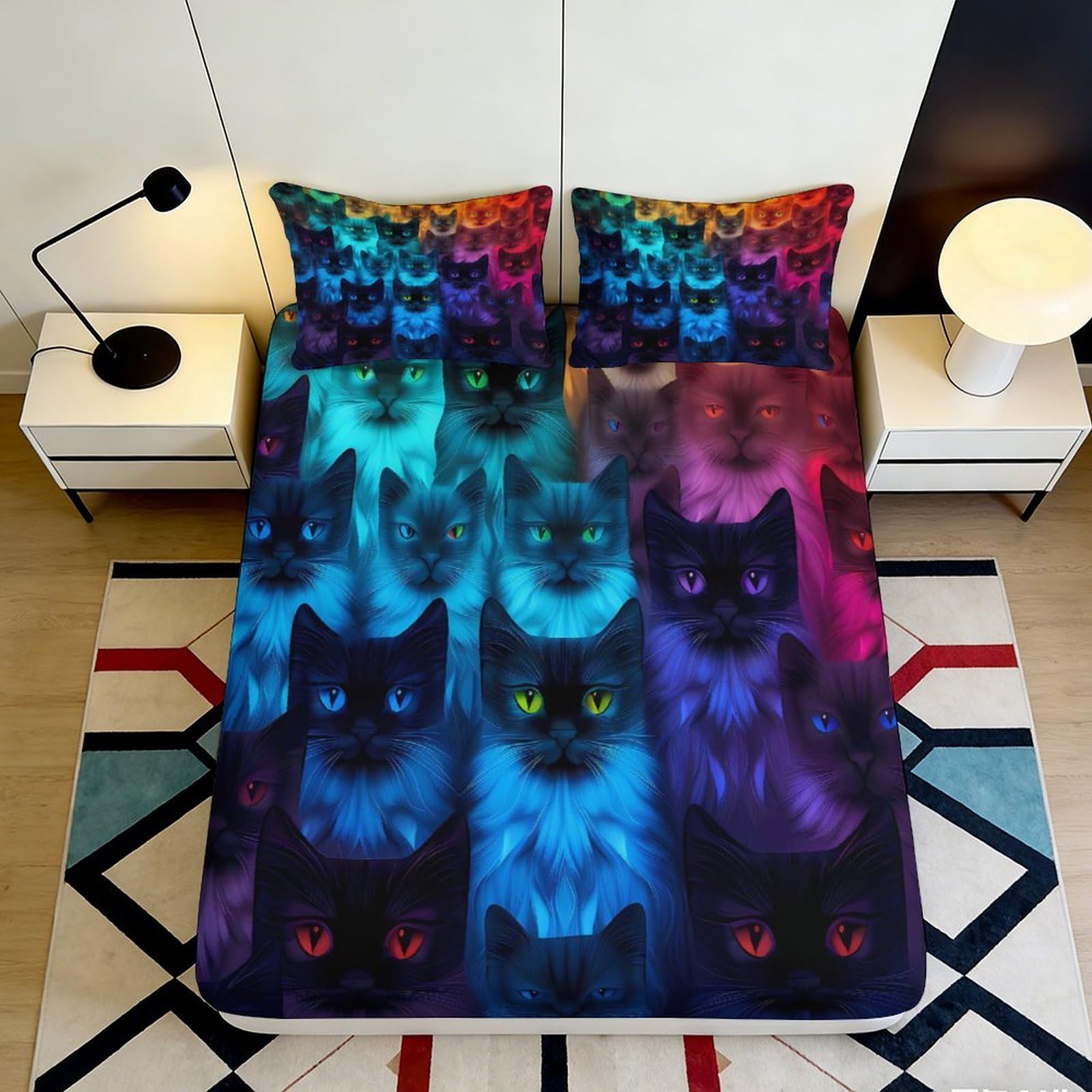 Uxinyoume Style-4 3D Printed Fitted Sheet Microfiber Galaxy Starry Sky Bed Cover For Bedroom, Dorm, And Guest Room Protection And Decoration 90X200x25cm