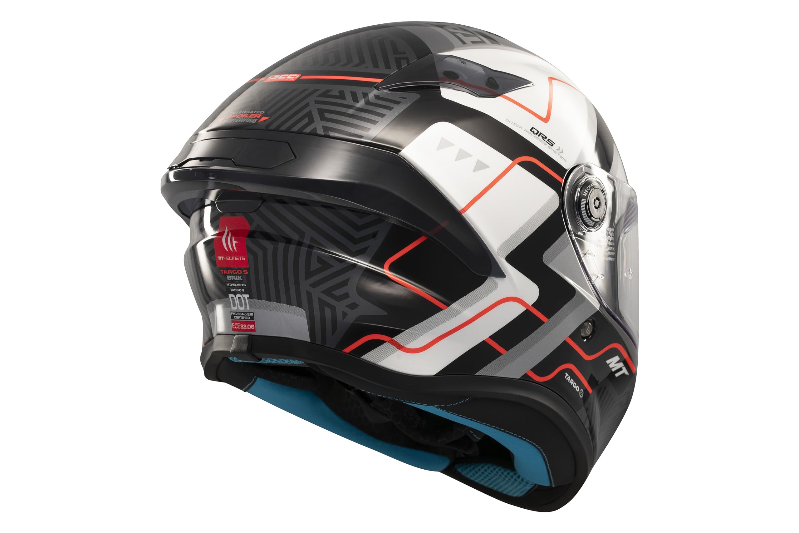 MT Helmets Targo S – Casco Moto Integral con Visor Solar Full Vision, Pantalla Compatible con Pinlock, Interior Lavable y Cierre Micrométrico | Calota HIRP | Homologado ECE 22.06 & DOT