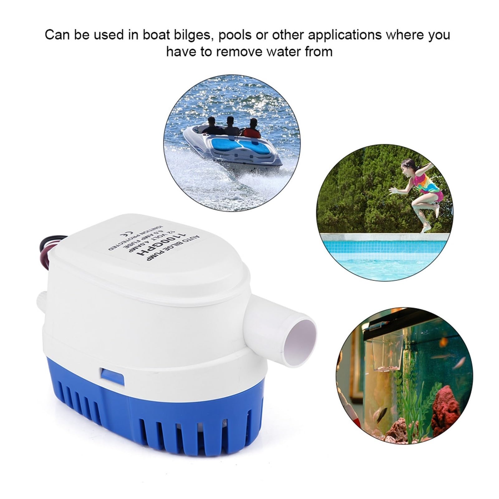 1 unidad de sentina sumergible automática for barco 1100GPH 12V