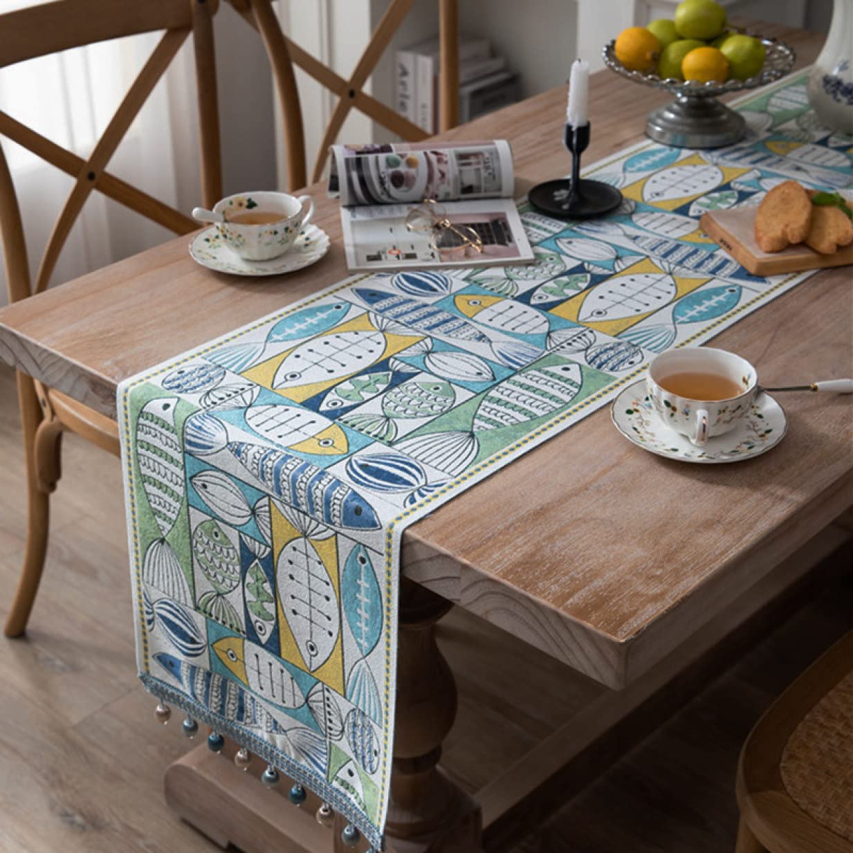 ハンドメイド】リバーシブルテーブルランナー