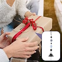 Vista 4 de Encantador adorno colgante de auto de mal de ojo, dije de auto con 8 bolas, seta, trébol de cuatro hojas, mariquita, símbolo Yin Yang para espejo