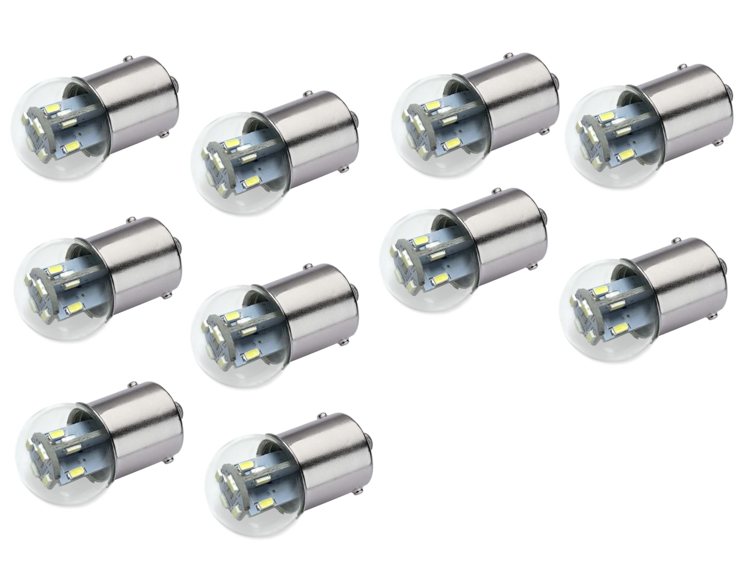 Photo 1 of #89#67#1155 Premium LED Miniature Bulb Direct Replacement | Voltage: 12V/28V AC/DC | Bulb Base: BA15S | Replacement for #67, 69, 89, 9421777, 98, 1247 (10-Pack; Warm White)