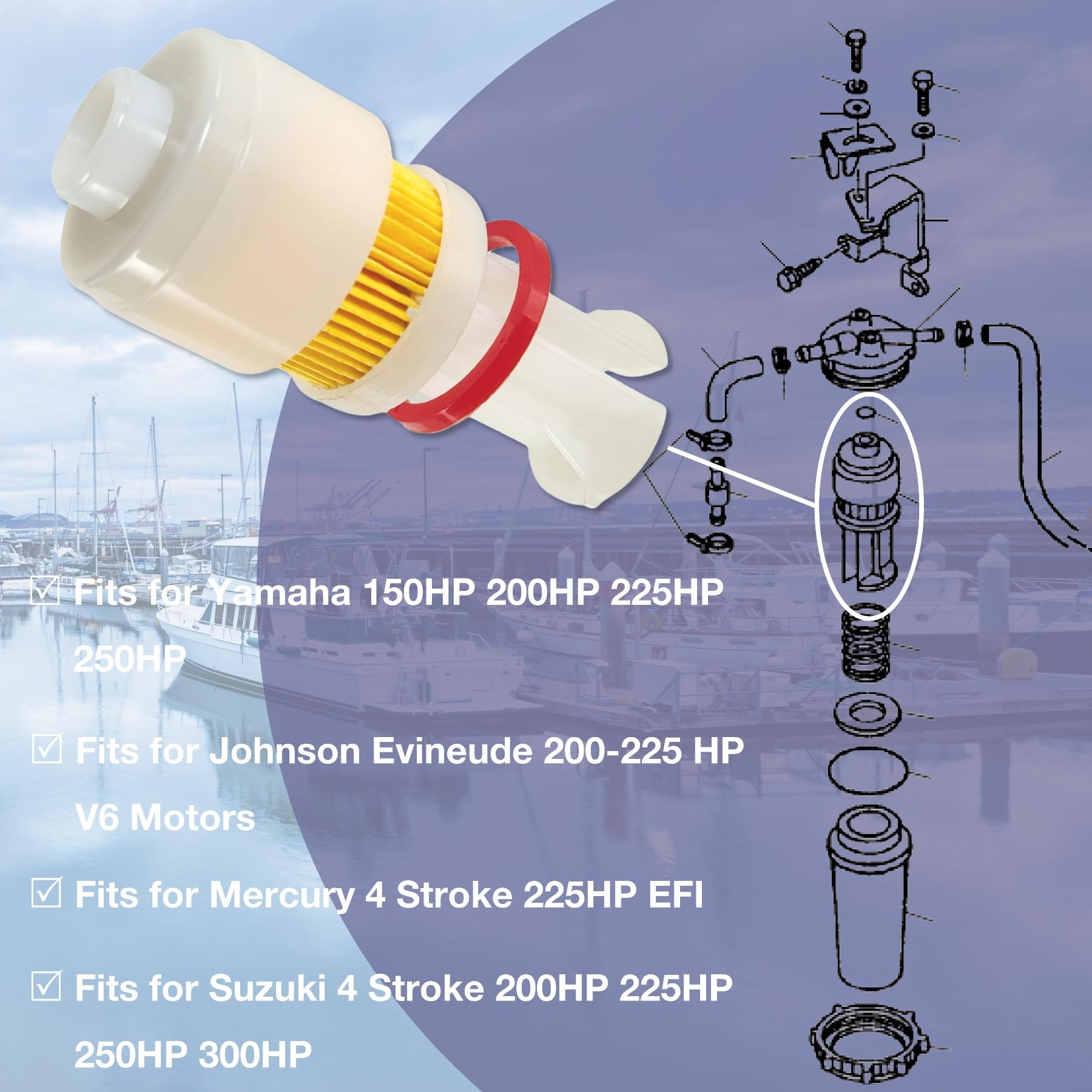 Amazon.com: HeuroFosh 65L24563 Fuel Filter Element for