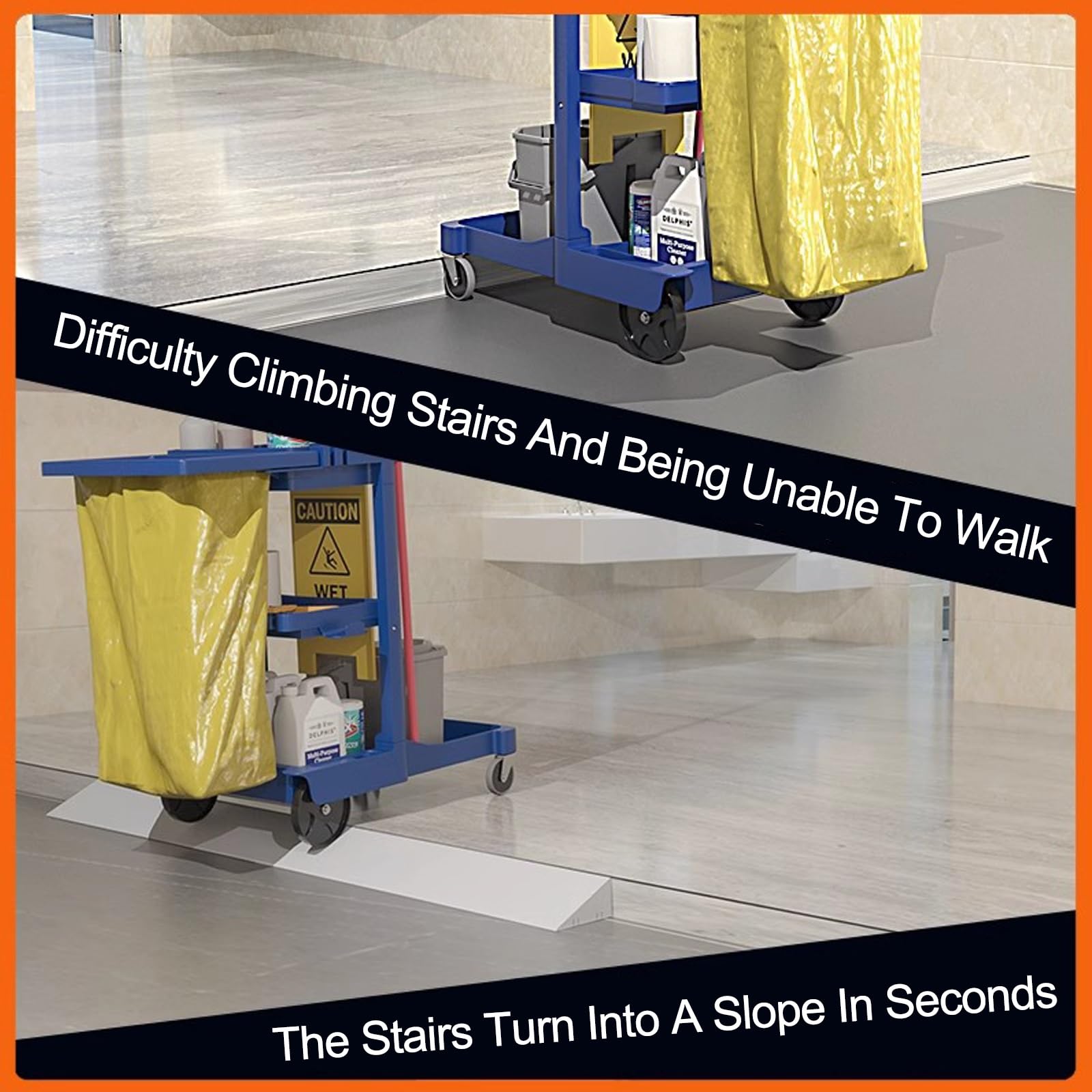 Rampa para Silla de Ruedas, Rampas Portátiles Y Livianas para Aceras de Entrada de Vehículos, Rampa para Silla de Ruedas para Entradas de Transición, Aceras y Garajes, Rampa para Puerta(Gray,99x24x11c