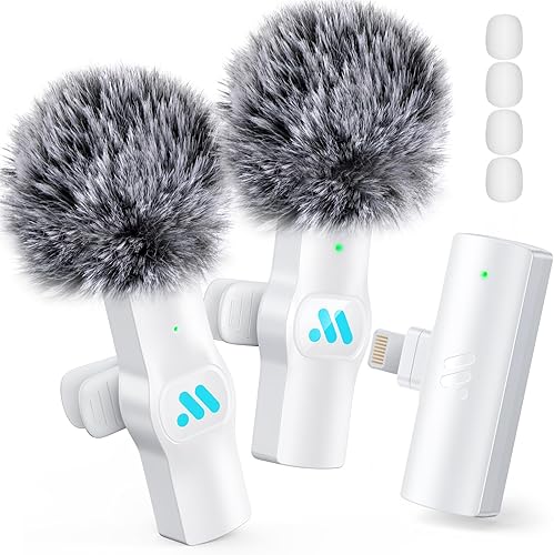 Leettus Micrófono inalámbrico Lavalier de 2 piezas para iPhone iPad, micrófono inalámbrico para grabación de video, transmisión en vivo de juegos, disponible en Yaxa Colombia