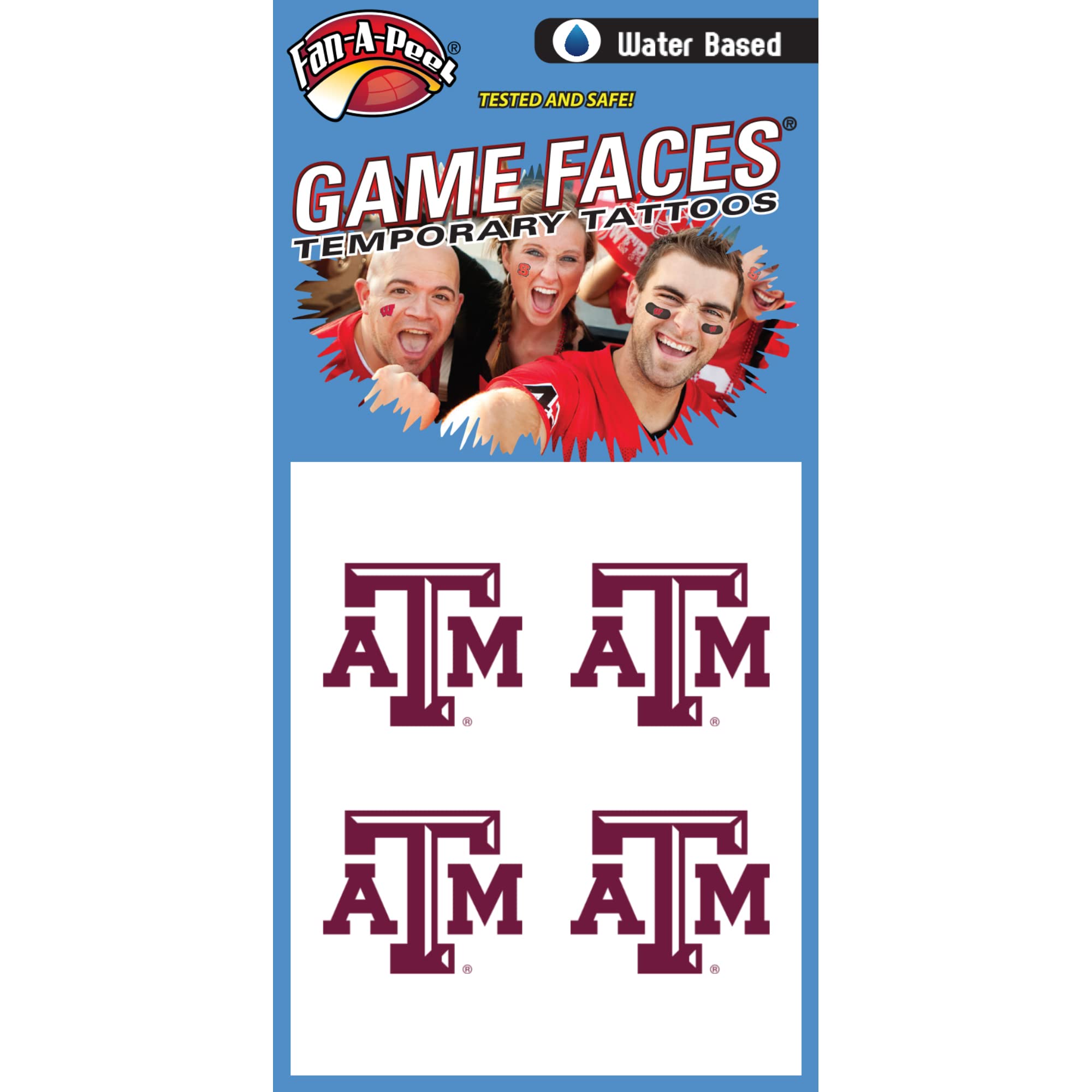 Texas A&M Water Based Temporary Tattoos - Hypoallergenic Peel and Stick Waterproof Temporary Tattoos - Officially Licensed