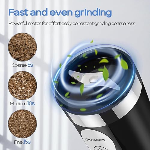 Miniatura 2 de Molinillo de especias para hierbas, molinillo eléctrico de especias para hierbas con tolva y tanque de almacenamiento, molinillo eléctrico portátil