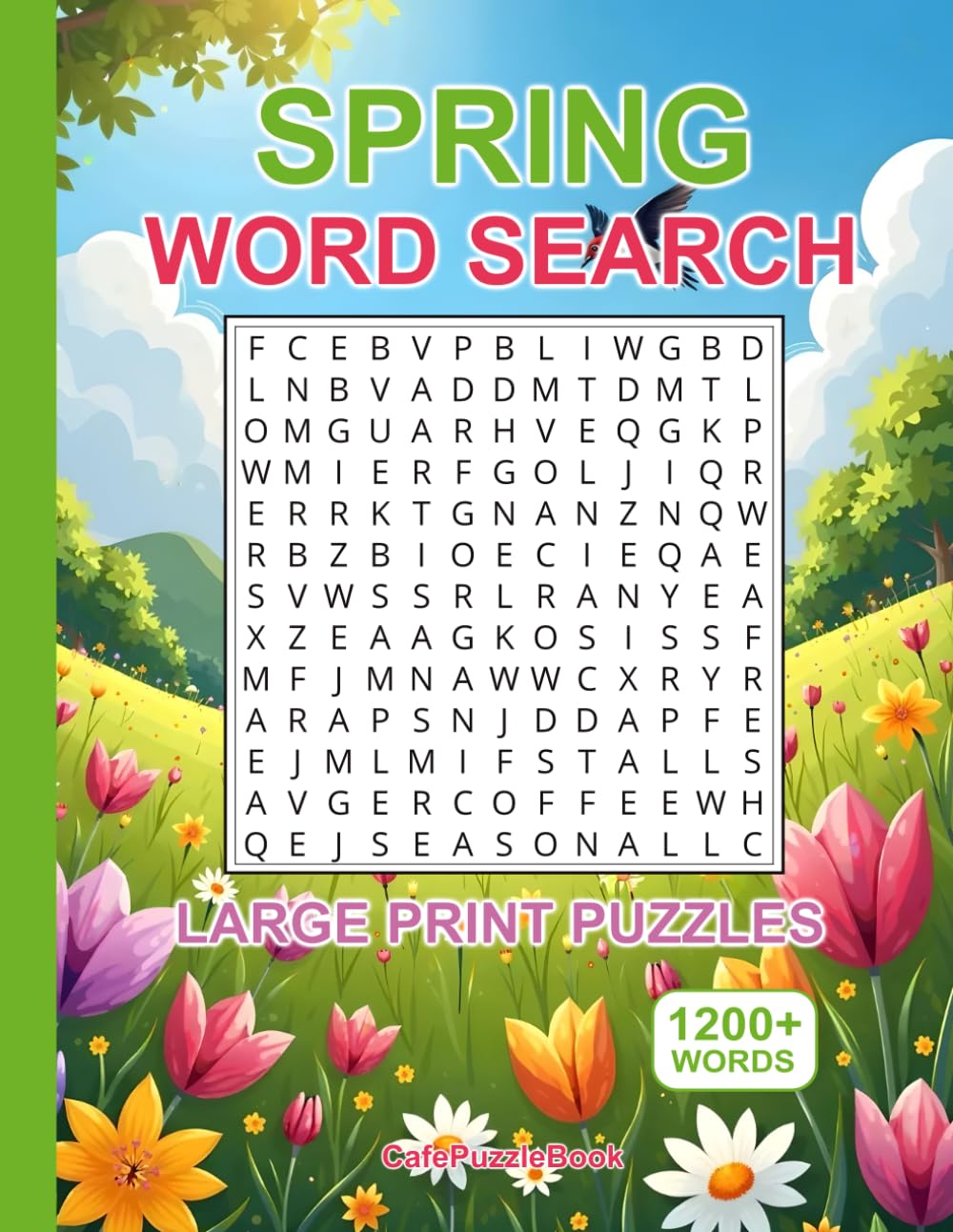 Spring Word Search Large Print For Seniors & Adults: Themed Puzzles, 1200+ Words, 8.5 x 11 in