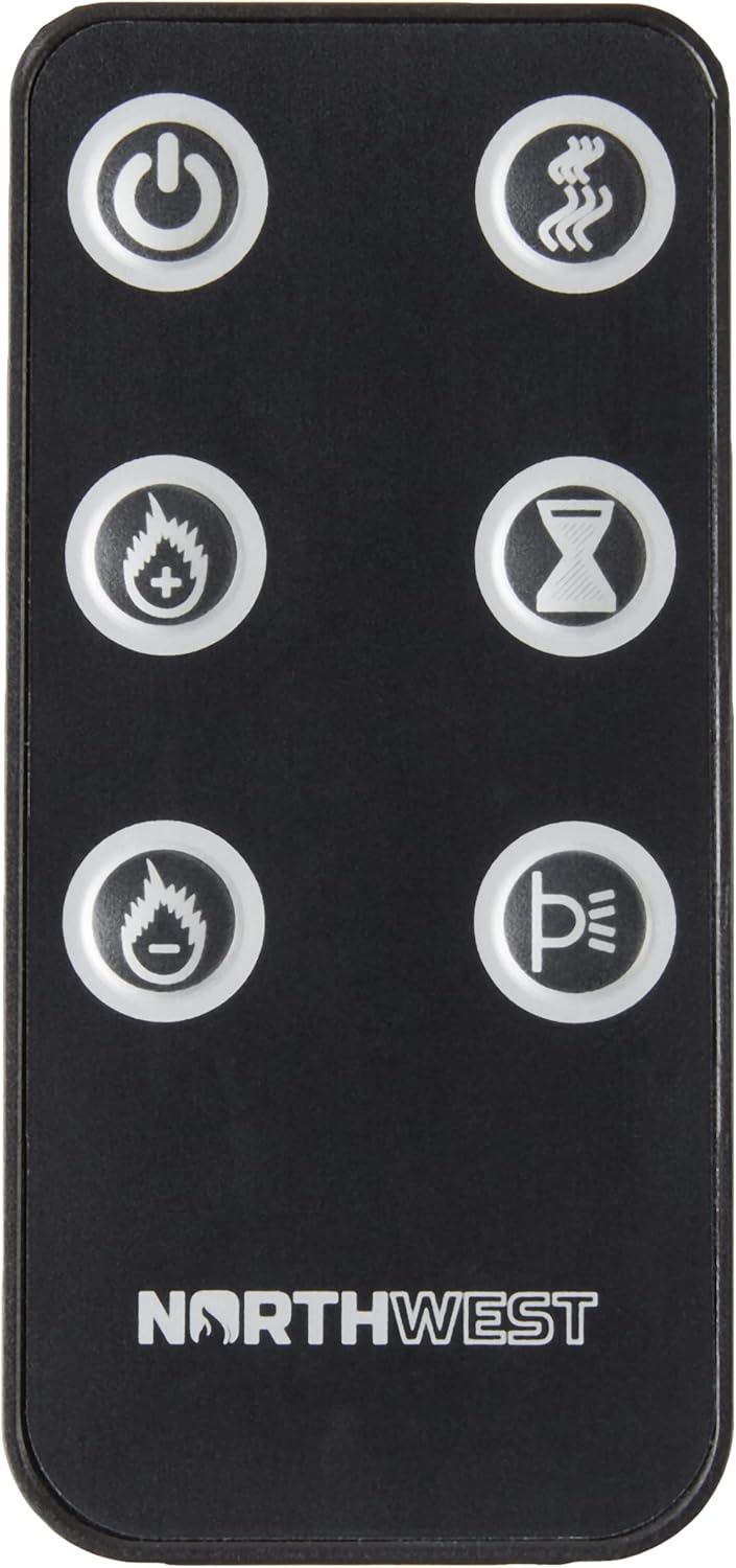 Northwest Electric Fireplace - 30 Inch Wall Mounted Fireplace - 13 Backlight Colors and Remote Controlled LED Flames, Heat, and Brightness (Black)