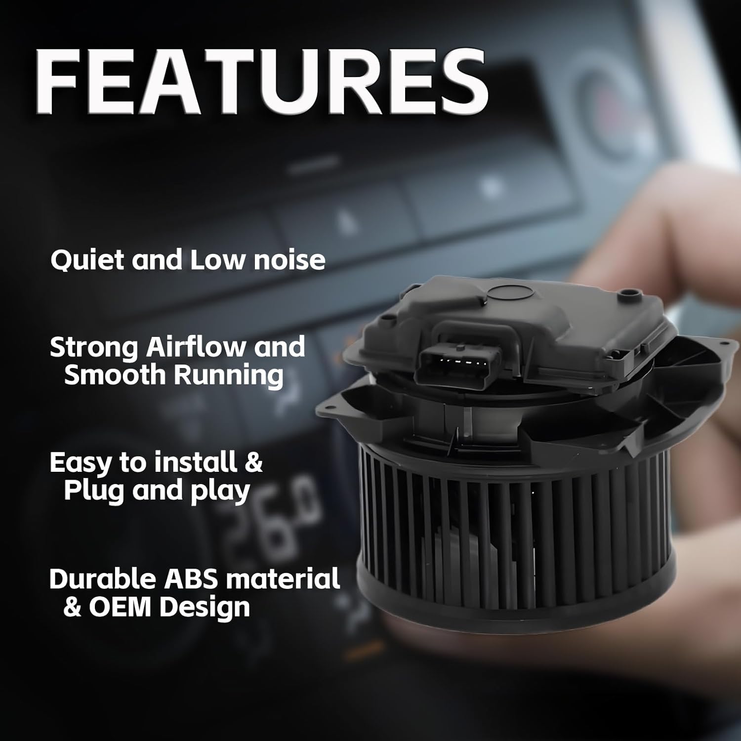 Heater Blower Motor with Brushless Motor 85104207 Compatible with Freightliner & Volvo Vehicles - Coronado, FL50, FL60, FL70, VHD, VNL, VNM, VAH, VT - Front Side, Replaces 4379RD5130670P