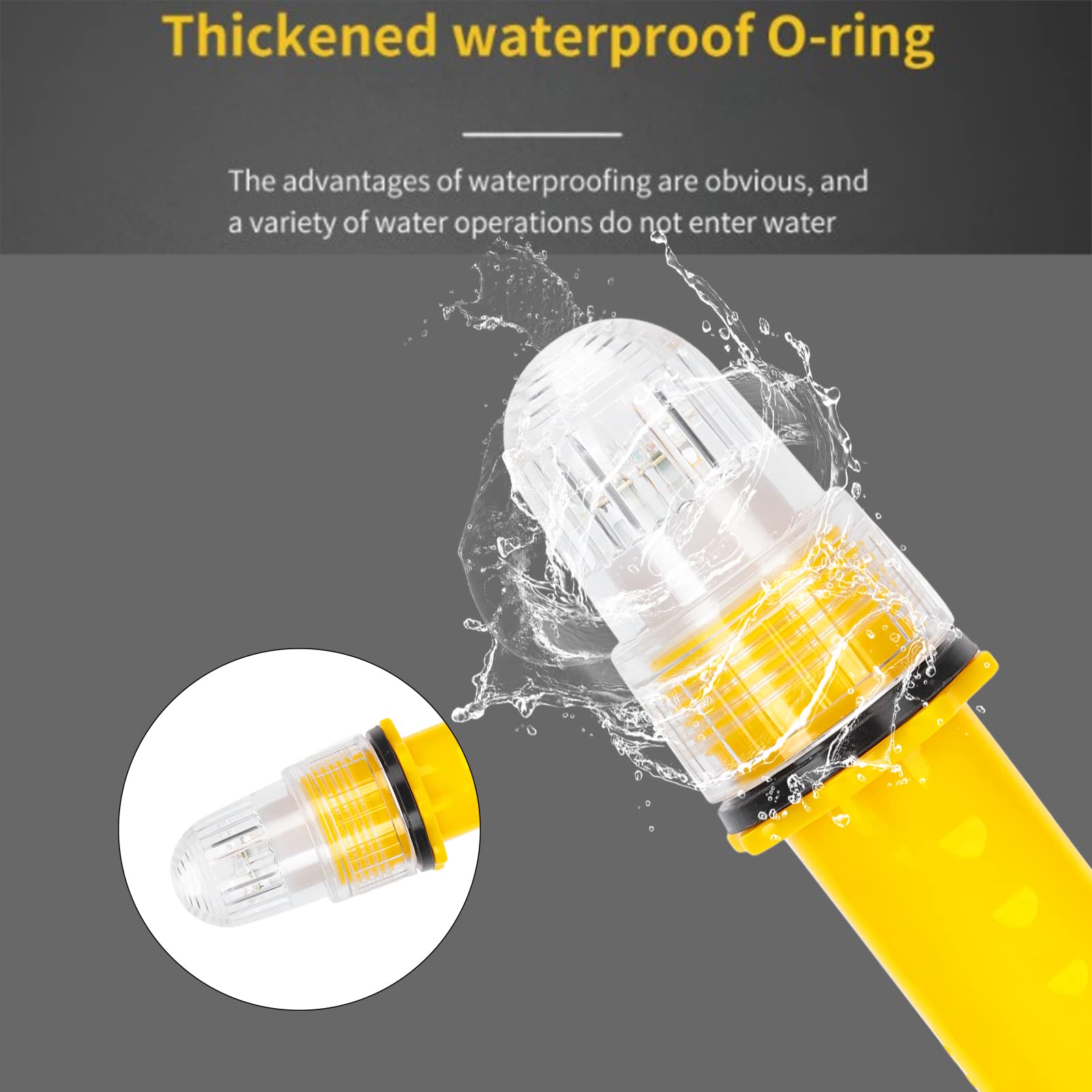 Tiiyee Faro di Sicurezza, Avviso Pericolo Emergenza Barra Illuminazione Lampeggiante Kit di Segnale Elettronico Soccorso Visivo Esca Lampada Strumenti per Pesci Sostituzione Diretta (Giallo)