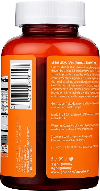 Goli Nutrition, Gummies Superfruits Mixed Fruit, 60 Count