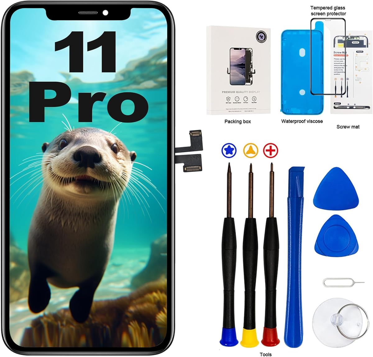 für iPhone 11 Pro Display LCD Display and 3D-Touchscreen-Digitalisierer mit Reparaturwerkzeug