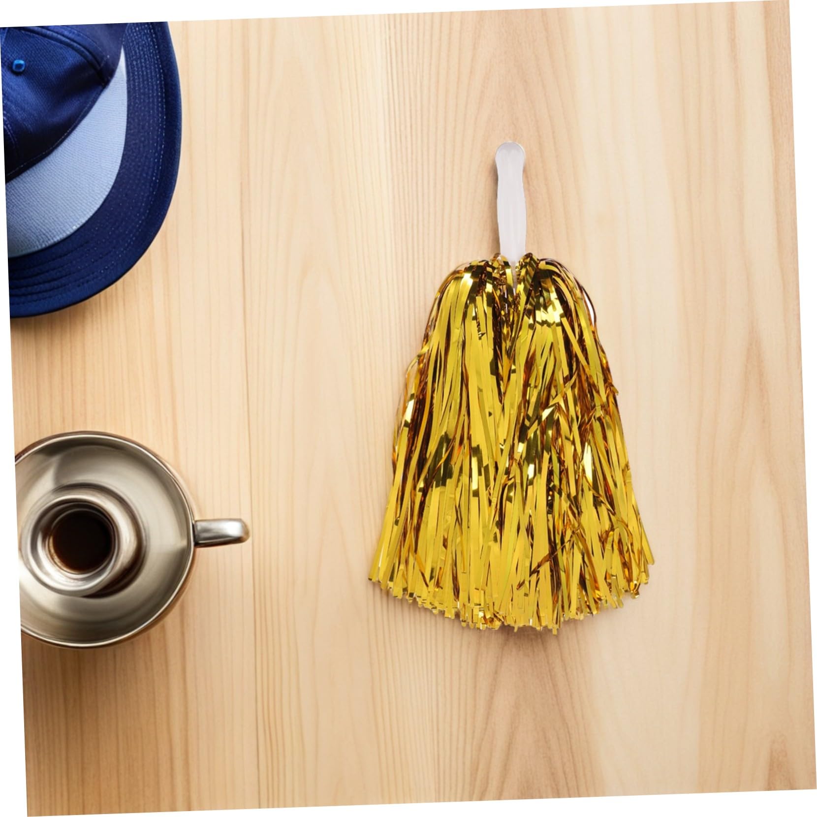 UPKOCH Pompons de Pom-Pom Girl Métalliques avec Poignée 24 Pièces