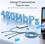Cruise Essentials 2026 4 in 2 Multi Charging Cable with Dual Type C Port, USBA/C Charging Cords for Multiple Devices,Travel Phone Charger Cord for iPhone 17-11/Galaxy/Tablets/PS Home,Office,2Pack 5FT | Dual Type C Port Phone Charger Cord for Multiple