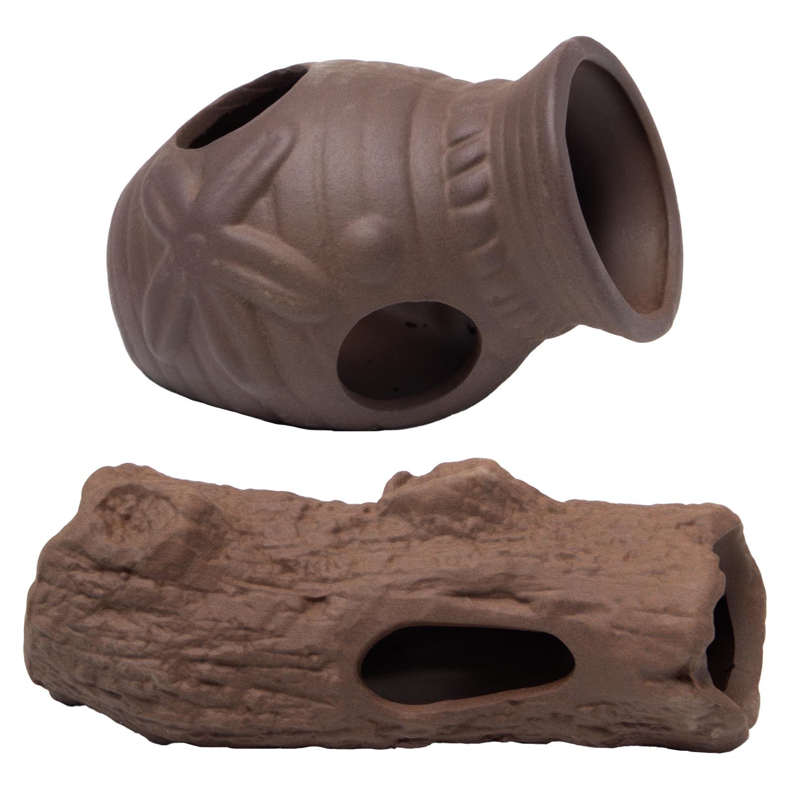 Sxutop 2 Pieces Shrimp Cave Ceramic Aquarium Decoration Cave Ceramic Spawning Caves Fish Tank Accessories Caves Aquarium Shrimp Hideout for Fish Tank Landscape Decoration