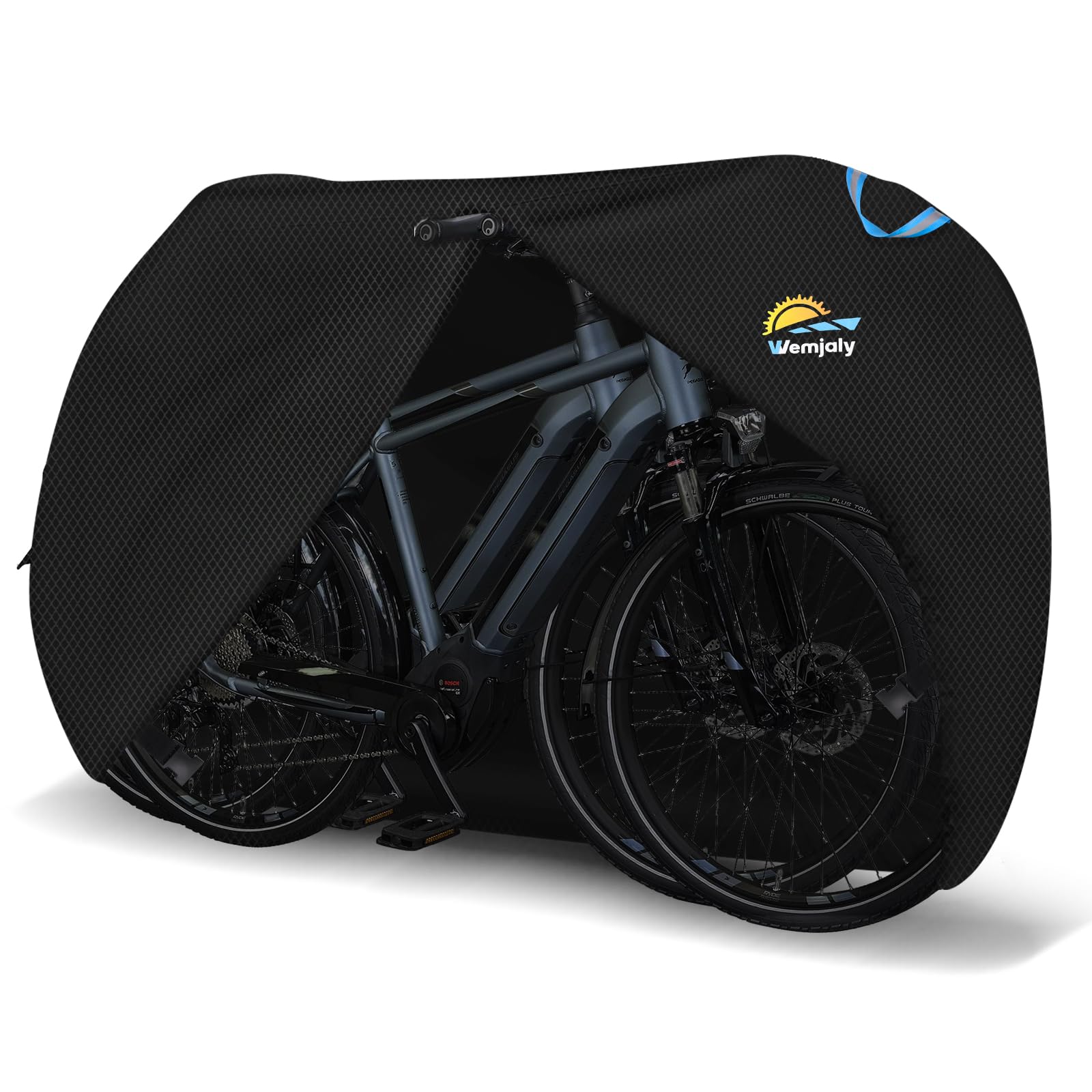 Telo Copri Bicicletta da Esterno per 2 Biciclette, 600D Telo Copri Bici PU Impermeabile Copri Bicicletta da Esterno con Corda da 6M, per Mountain Bike, Bici da Strada, E-Bike