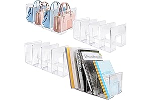 4 Pack Clear Acrylic Clutch Dividers for Closet