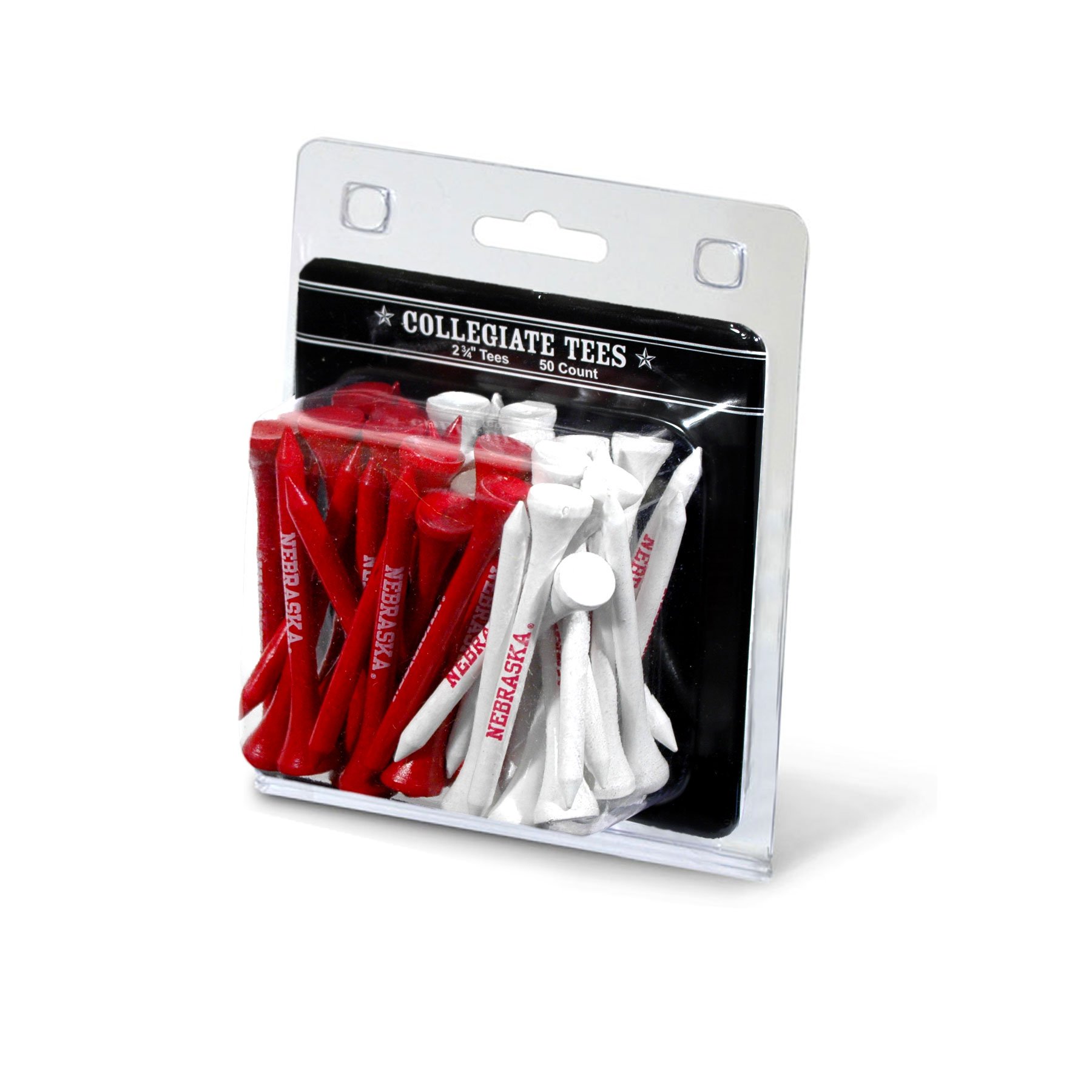 Team Golf NCAA Nebraska Cornhuskers Pack Of 50 Golf Tees 2-3/4" Golf Tees, 50 Pack, Regulation Size, Multi Team Colors