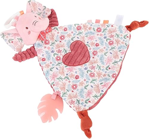 Fdit Manta de seguridad para bebé, mordedor, juguete de peluche para bebés con color rosa, juguete suave y cómodo para calmar las encías, ideal para