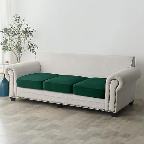 Miniatura 2 de Funda de cojín elástica de terciopelo suave, funda de cojín de felpa de terciopelo suave, funda de sofá, protector de muebles con parte inferior