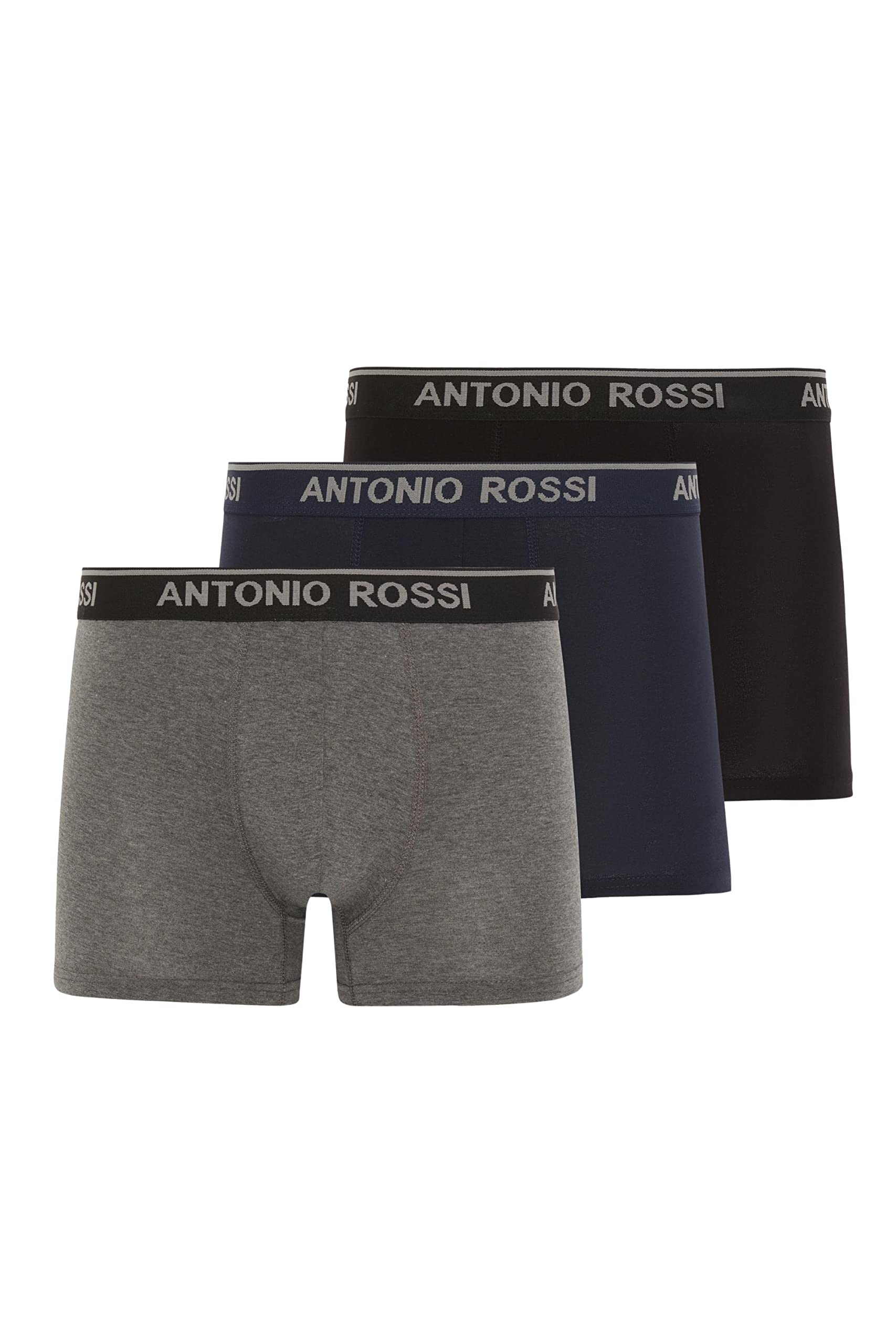 ANTONIO ROSSI (3/6 Pack) Men's Fitted Boxer Hipsters - Mens Boxers Shorts Multipack with Elastic Waistband - Cotton Rich, Comfortable Mens Underwear