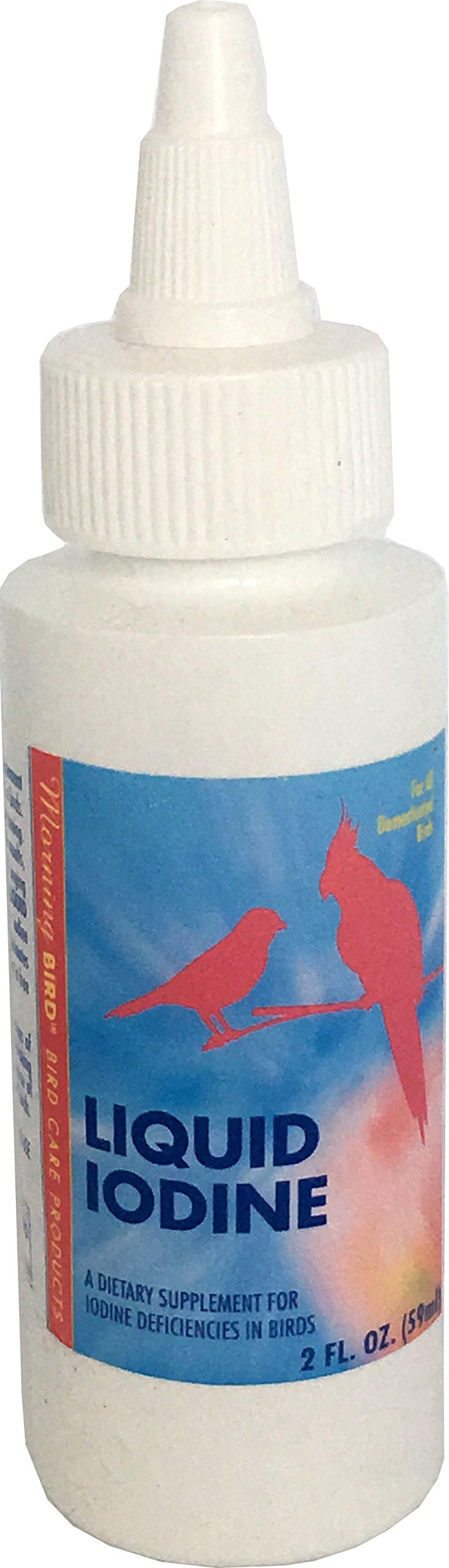 FabFinchesUK Morning Bird Liquid Iodine 60ml In Water Iodine Vitamin Supplemenmt for Birds - Iodine is required for proper thyroid functioning in birds