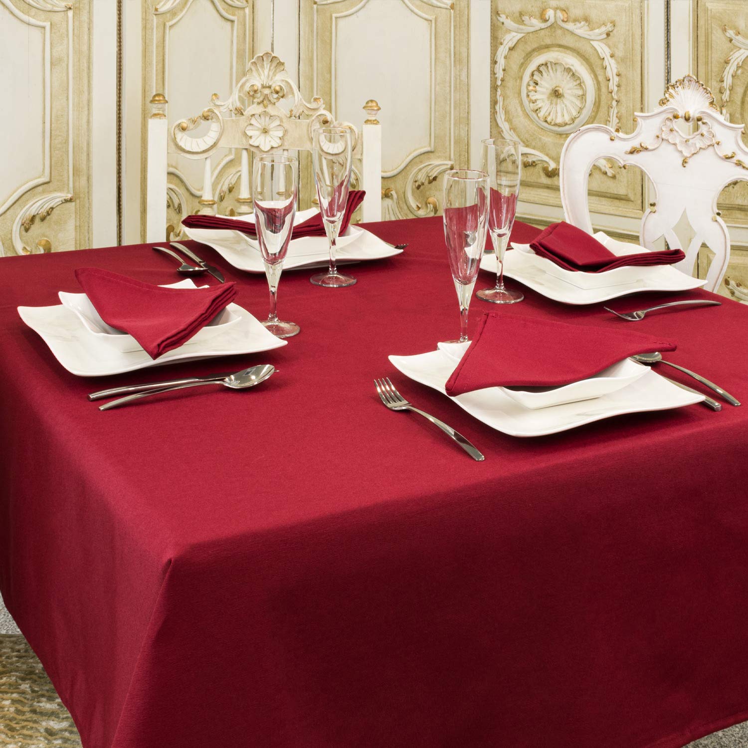 BGEUROPE Tovaglia - Antimacchia - Bordeaux - Ref. Liso - 140cm x 300cm