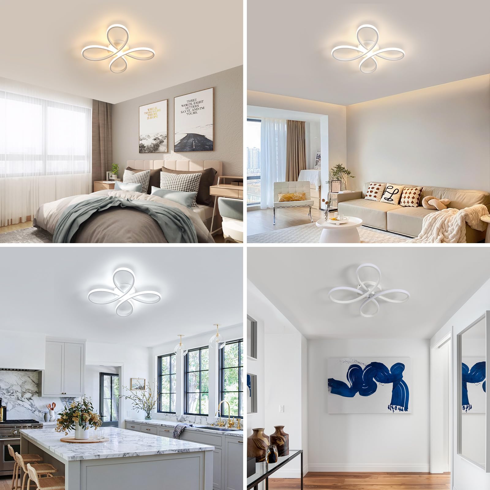 Comely Lámpara de Techo Regulable, 40W 4500LM Plafon LED Techo con Mando | Distancia 3000K-6500K, Luz de Techo Moderno para Salón Dormitorio Cocina