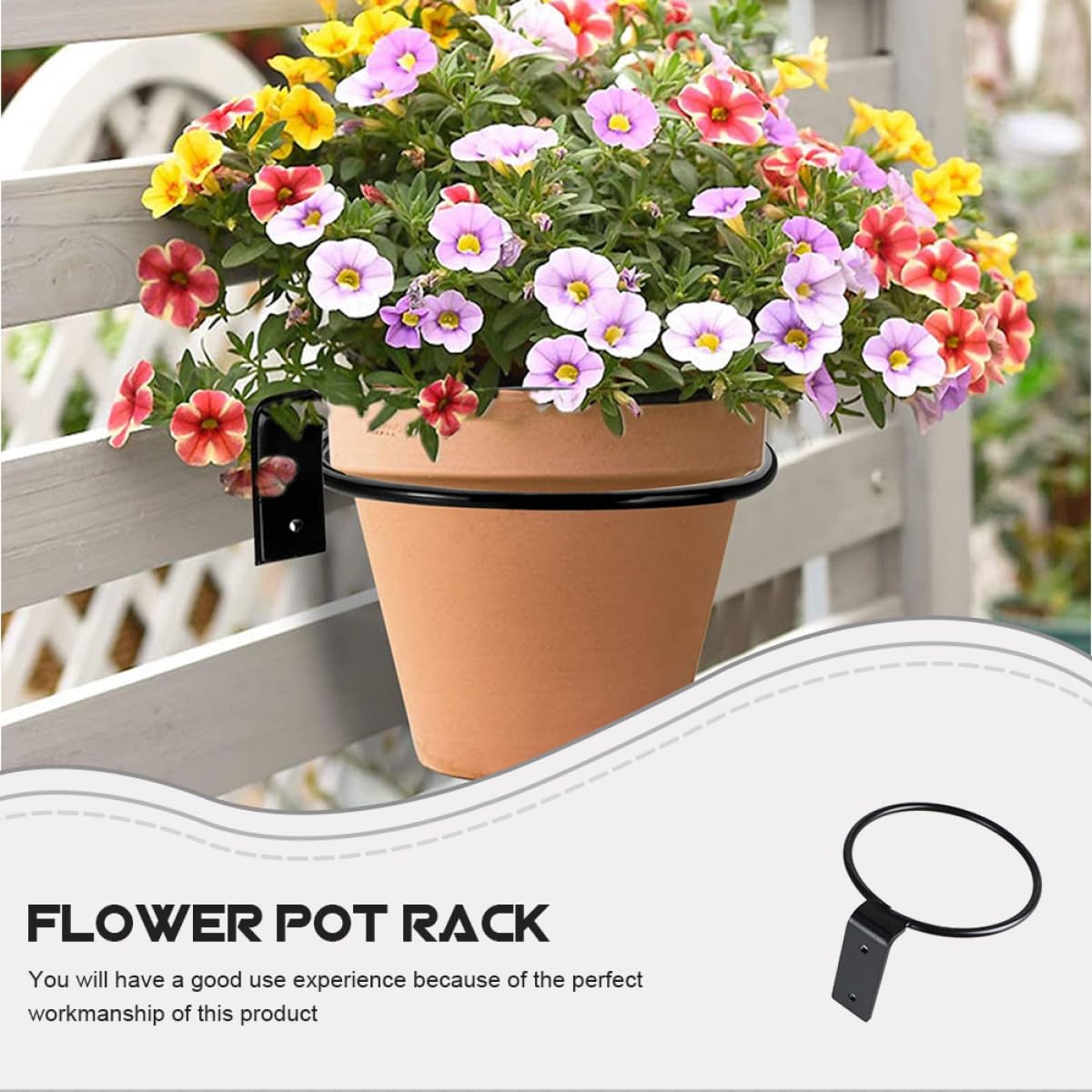 5piezas Soporte de Pared para Macetas de Hierro Duradero Diseño Práctico para Flores y Plantas para Jardín Balcón y Oficina