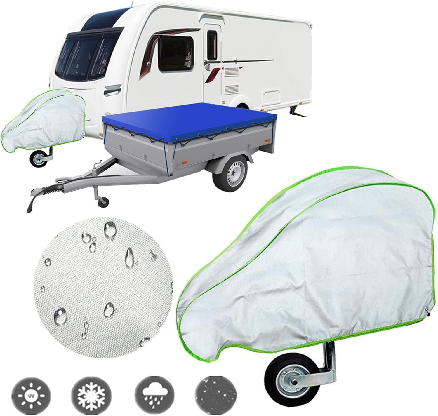 Deichselabdeckung Wohnwagen 92x62cm - Universelle Kupplungsschutzhülle