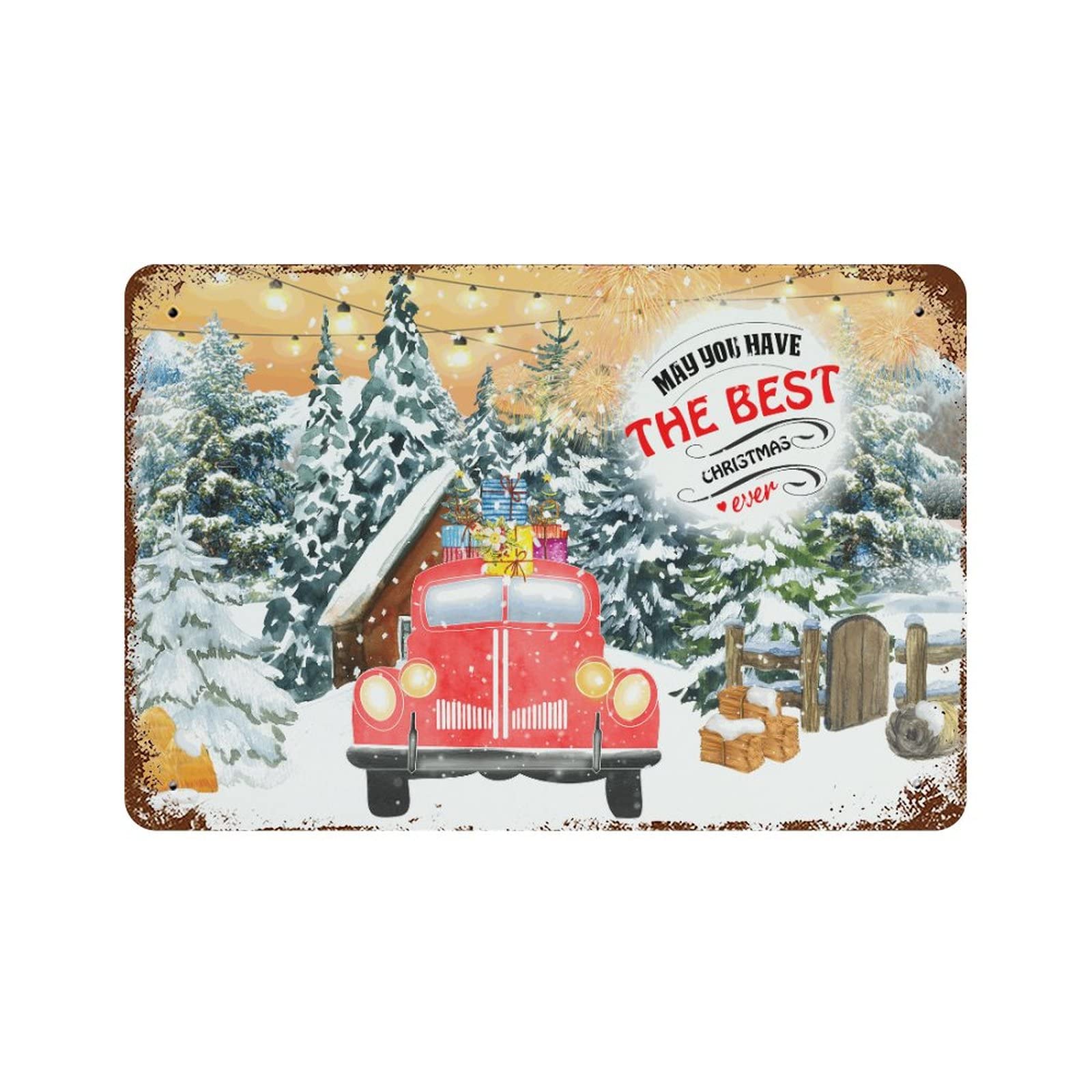 Panneau en aluminium durable de Noel deco rigide et elegante 30,5 x 45,7 cm