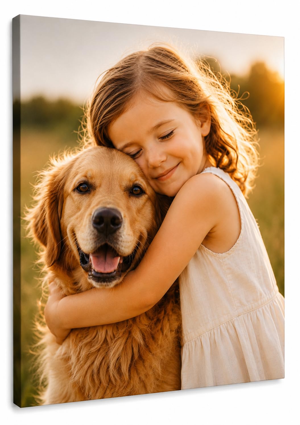Pet-Jos Foto auf Leinwand mit eigenem Bild – Personalisierter Leinwanddruck auf Keilrahmen – Individuelles Wandbild als Fotogeschenk – Brillante Farben und Premium Qualität (Vertical, 100 x 70 cm)