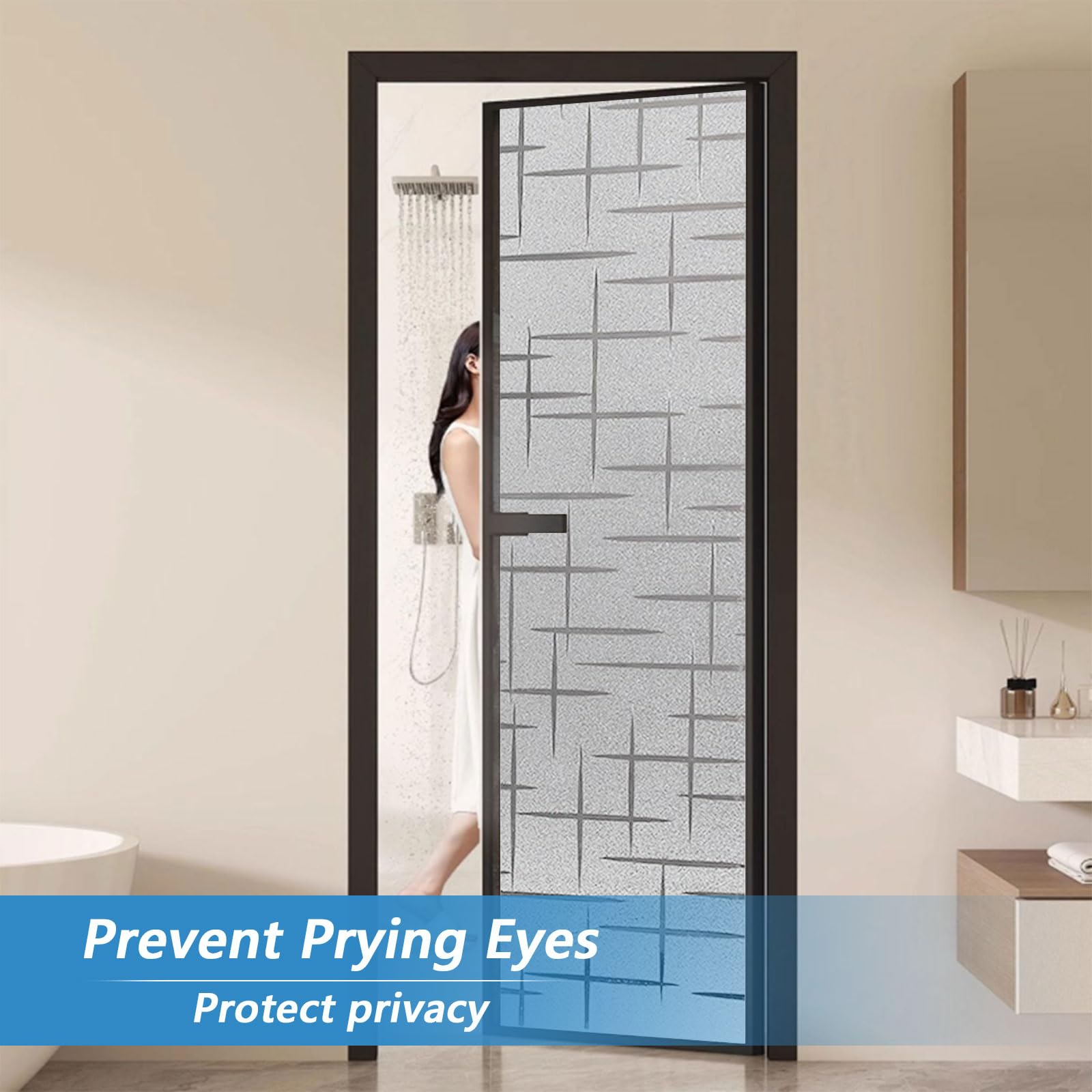 Pellicola per Finestra, Pellicola per Vetri 100 x 170 cm per La Privacy, Autoadesiva, Opaca Adesiva per Vetri per Ufficio Bagno da Letto, Stella