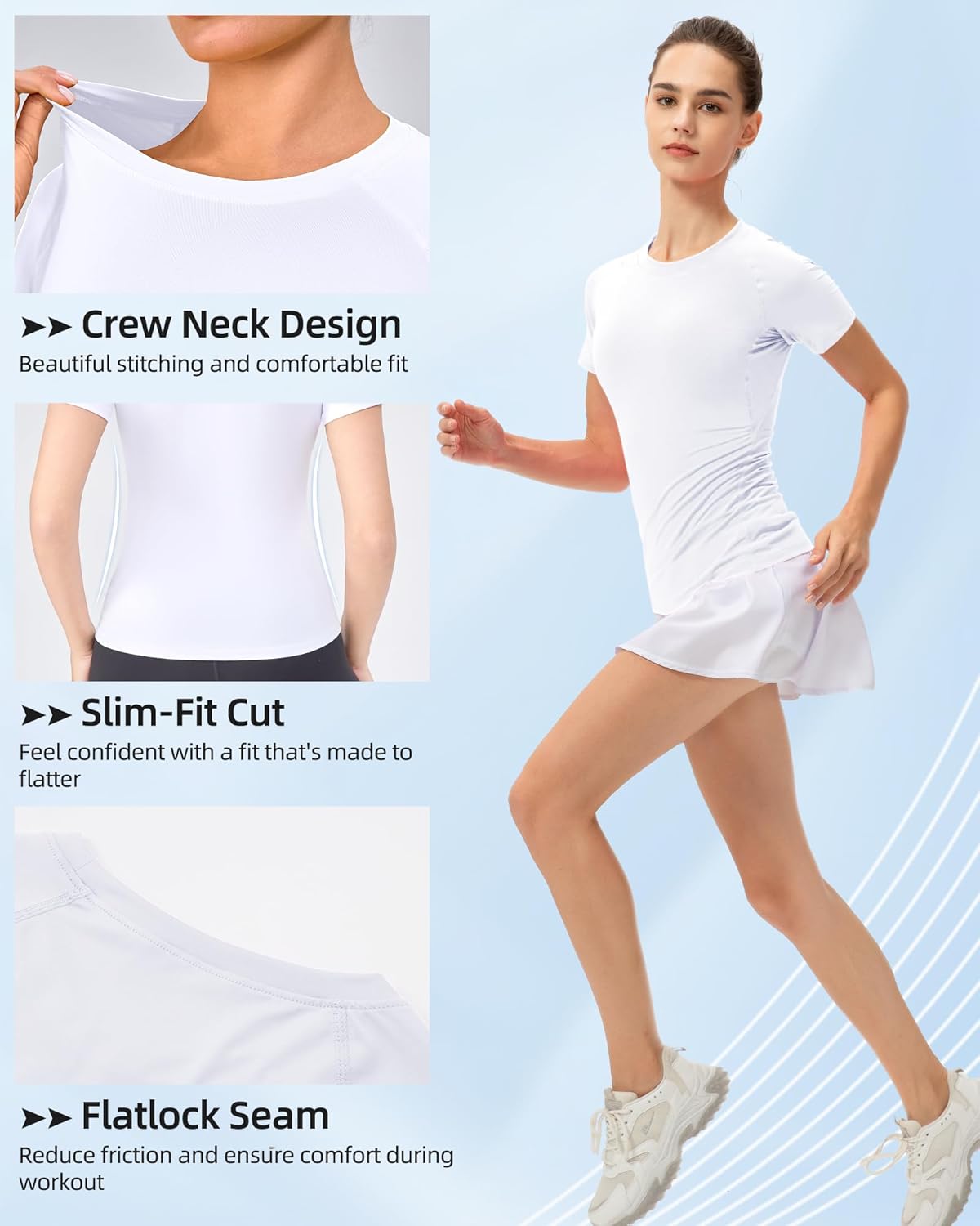 SPVISE 3 Pack Women's Workout Tops Short Sleeve Athletic Compression Tee Quick Dry Running Yoga Gym Shirts Basic Fitted Tops