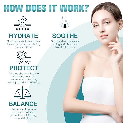Miniatura 2 de Hojas de silicona para cicatrices (rollo de 1.6 x 120 pulgadas, rollo de 9.8 ft), rollo de cinta de silicona para cicatrices, tiras de silicona