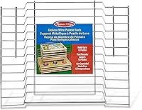Vista 6 de Melissa & Doug Estante de almacenamiento de rompecabezas de alambre de metal de lujo para 12 rompecabezas pequeños y grandes