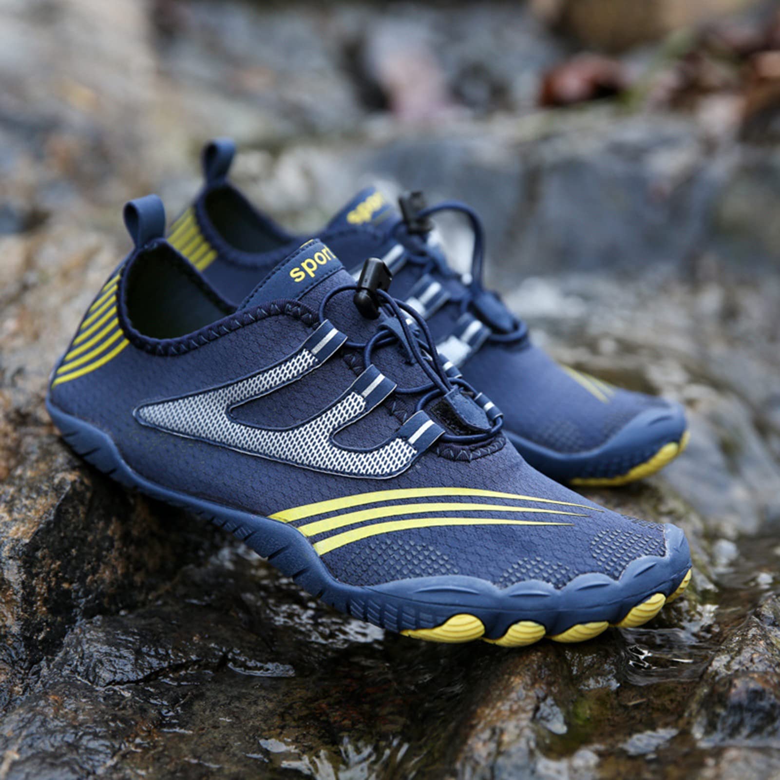Zapatos Acuáticos Hombres Y Mujeres Sudan Descalzos, Bucean En La Playa, Nadan, Surfean Y Caminan Yoga En El Agua.(47 EU, Blue)
