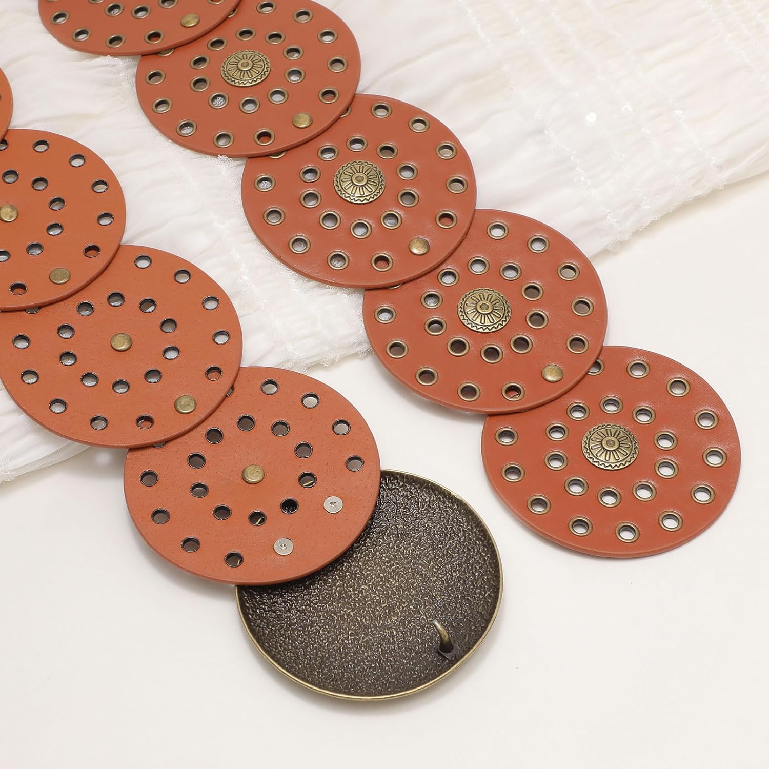 Western Belts for Woman Boho Vintage Disc Cowgirl Belt with Vintage Buckle for Jeans Dresses - Image 5