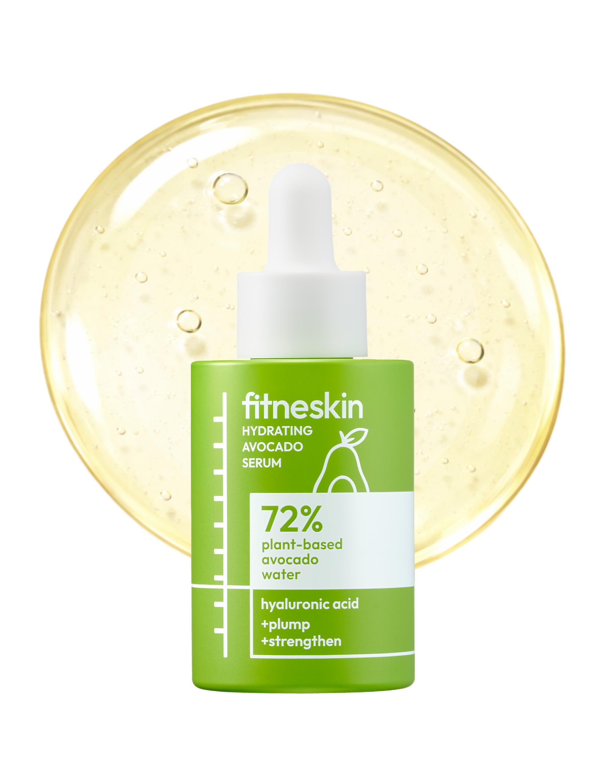 fitneskin Hydrating Serum with Avocado, Hyaluronic Acid & Panthenol – Barrier Boosting Serum for Sensitive Skin – Vegan, Dermatologist-Tested, Korean